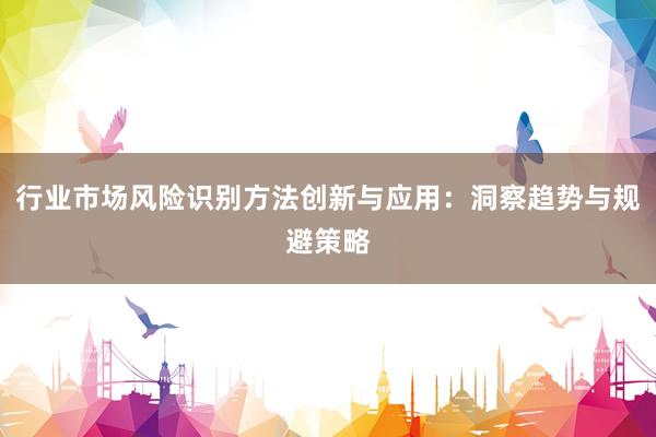 行业市场风险识别方法创新与应用:洞察趋势与规避策略