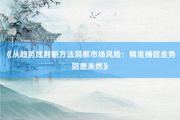 《从趋势线判断方法洞察市场风险：精准捕捉走势防患未然》