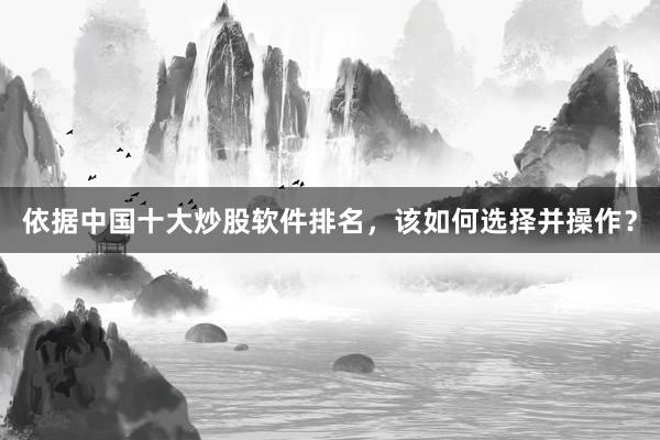依据中国十大炒股软件排名，该如何选择并操作？