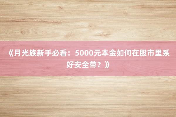 《月光族新手必看：5000元本金如何在股市里系好安全带？》